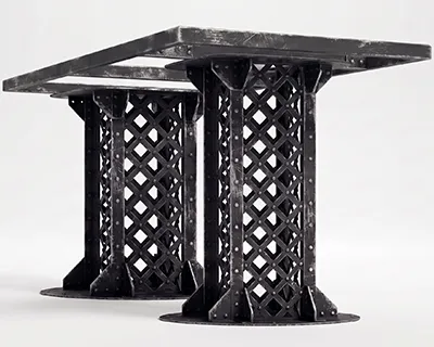 Подстолье металлическое для стола в стиле лофт "Tower"