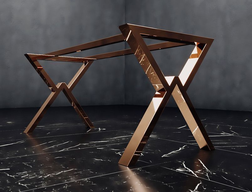 Подстолье из нержавейки покрытое нитридом титана "X-files" на заказ