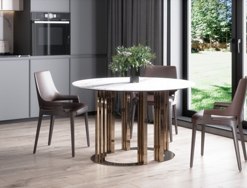 Подстолье из нержавейки с покрытием нитридом титана "Колоннада" на заказ