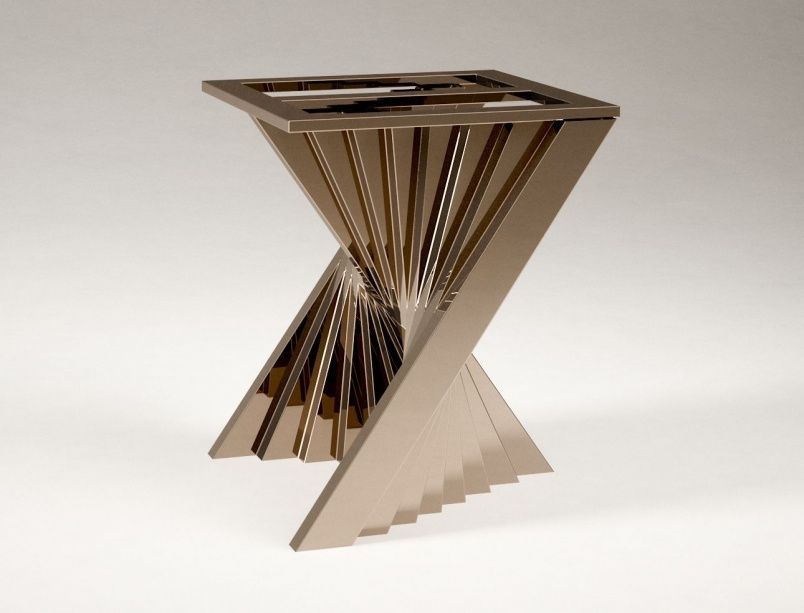 Подстолье из нержавейки с покрытием нитридом титана "Веер" на заказ