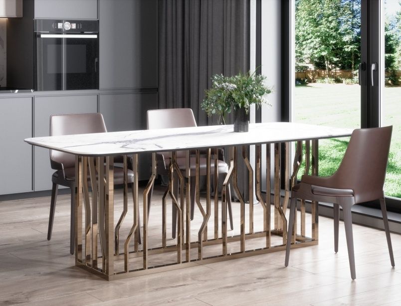 Подстолье из нержавейки с покрытием нитридом титана "Гетсби" на заказ