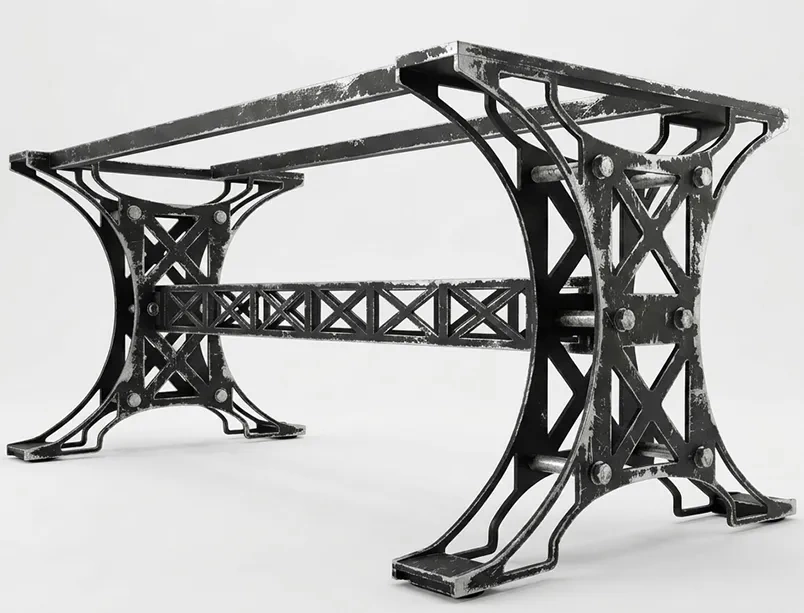 Подстолье металлическое для стола в стиле лофт "Bridge" на заказ