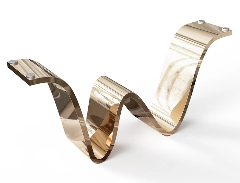 Подстолье из нержавеющей стали с нитридом титана "Wave" на заказ