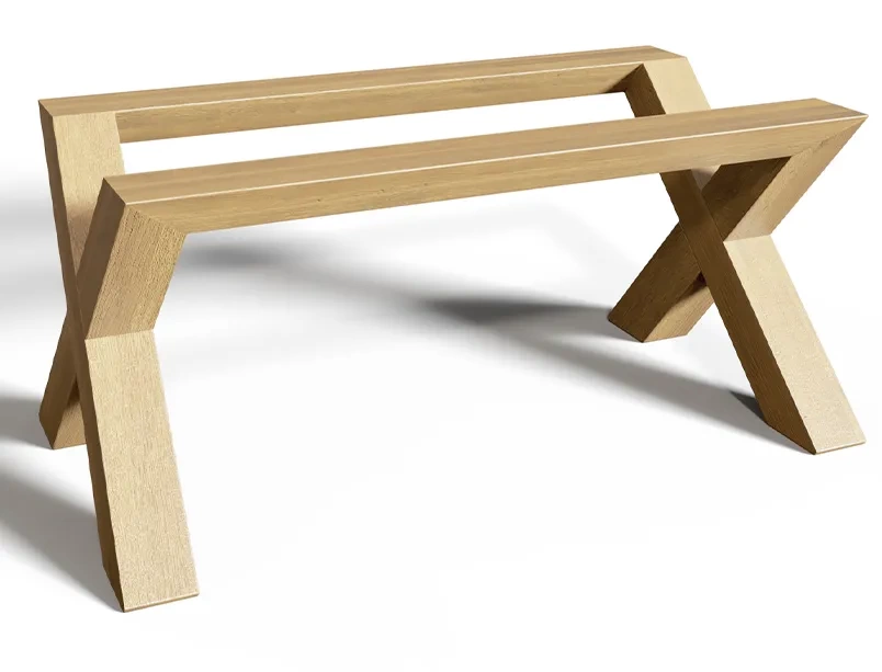 Деревянное подстолье для стола "Икс" на заказ