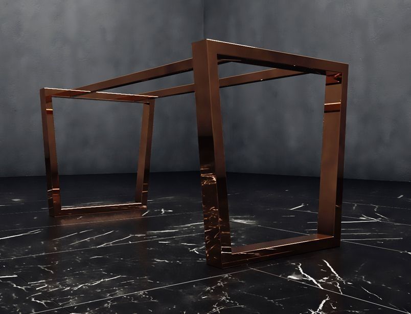 Подстолье из нержавейки покрытое нитридом титана "Трапеция" на заказ