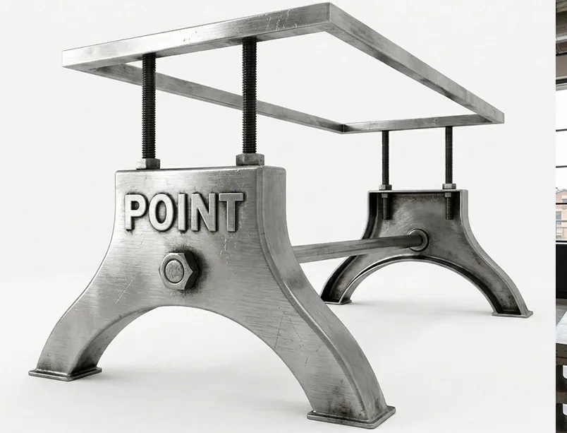 Подстолье металлическое для стола в стиле лофт "Point" на заказ