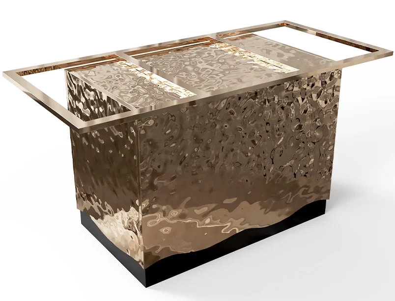 Подстолье для стола из нержавейки с покрытием нитридом титана "Hard water" на заказ