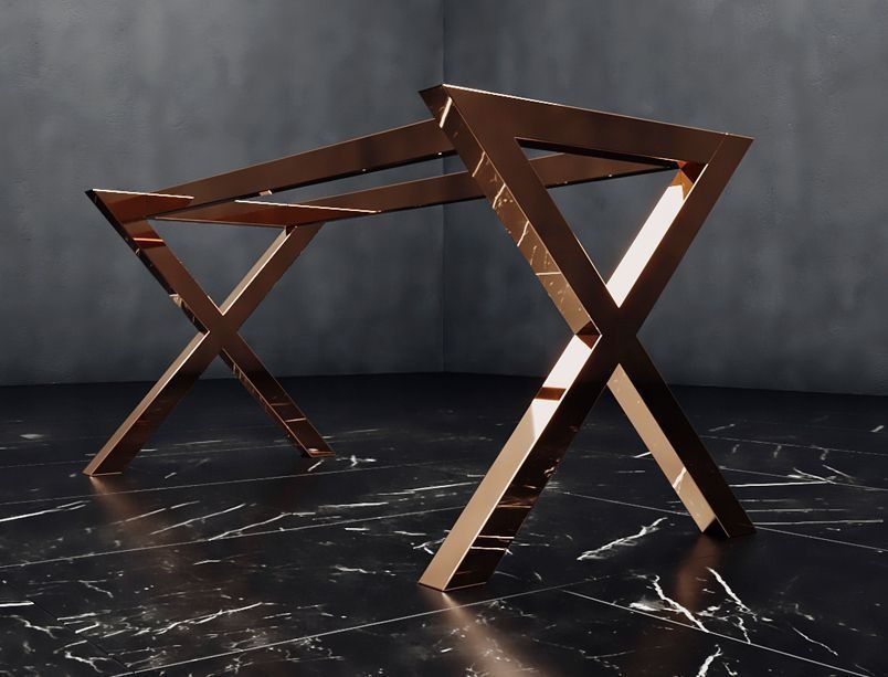 Подстолье из нержавейки покрытое нитридом титана "Икс" на заказ