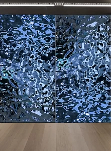 Стеновая панель из водной ряби синяя