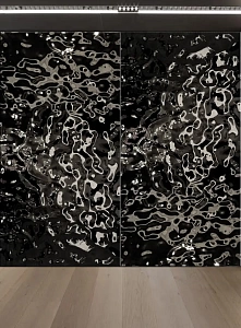 Стеновая панель из водной ряби черная