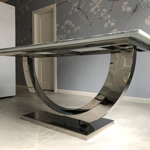 Готовое подстолье Ипсилон из полированной нержавеющей стали