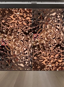 Стеновая панель из водной ряби медная