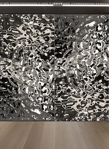 Стеновая панель из водной ряби серебряная