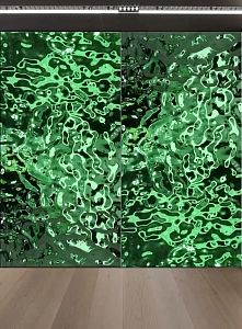 Стеновая панель из водной ряби зеленая